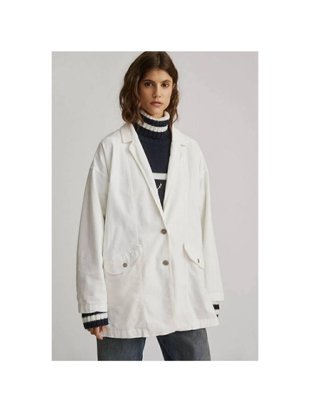 Anthropologie Pilcro Washed
Corduroy Oversized Blazer Ivory
Women's Size XS